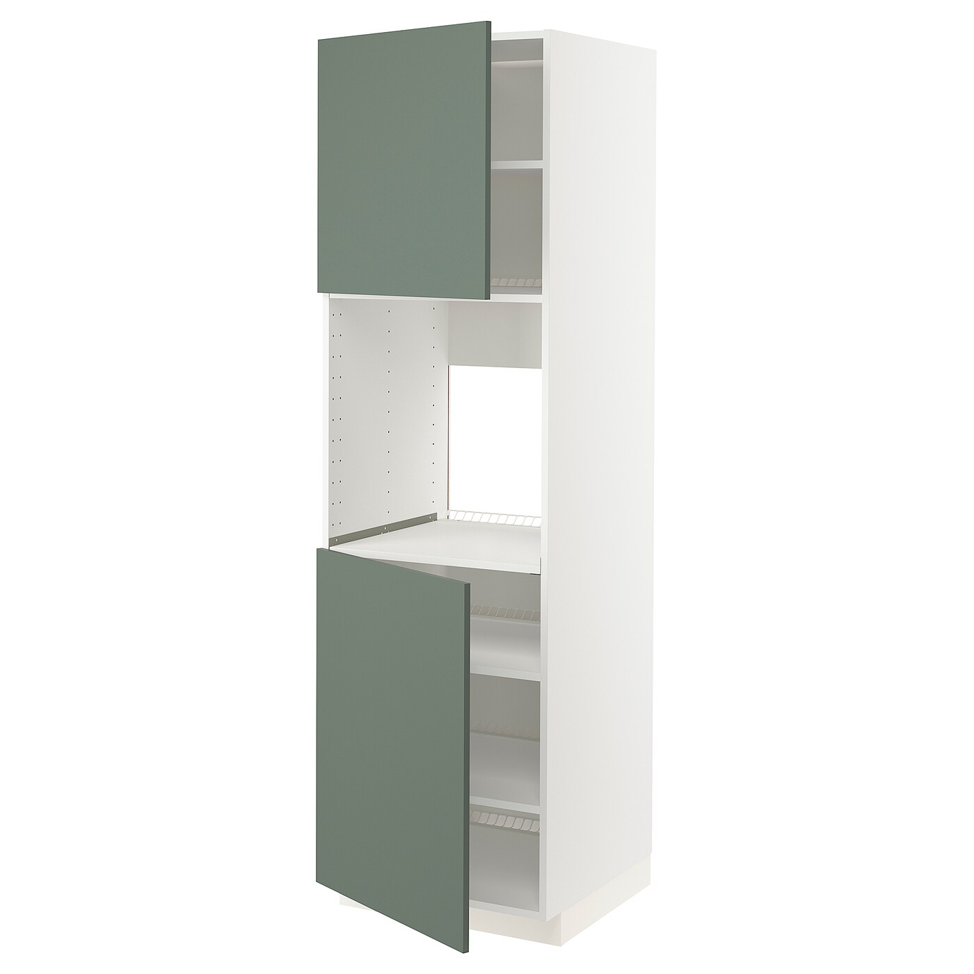 Кухонный шкаф-пенал - IKEA METOD/МЕТОД ИКЕА, 200х60х60 см, белый/темно-зеленый