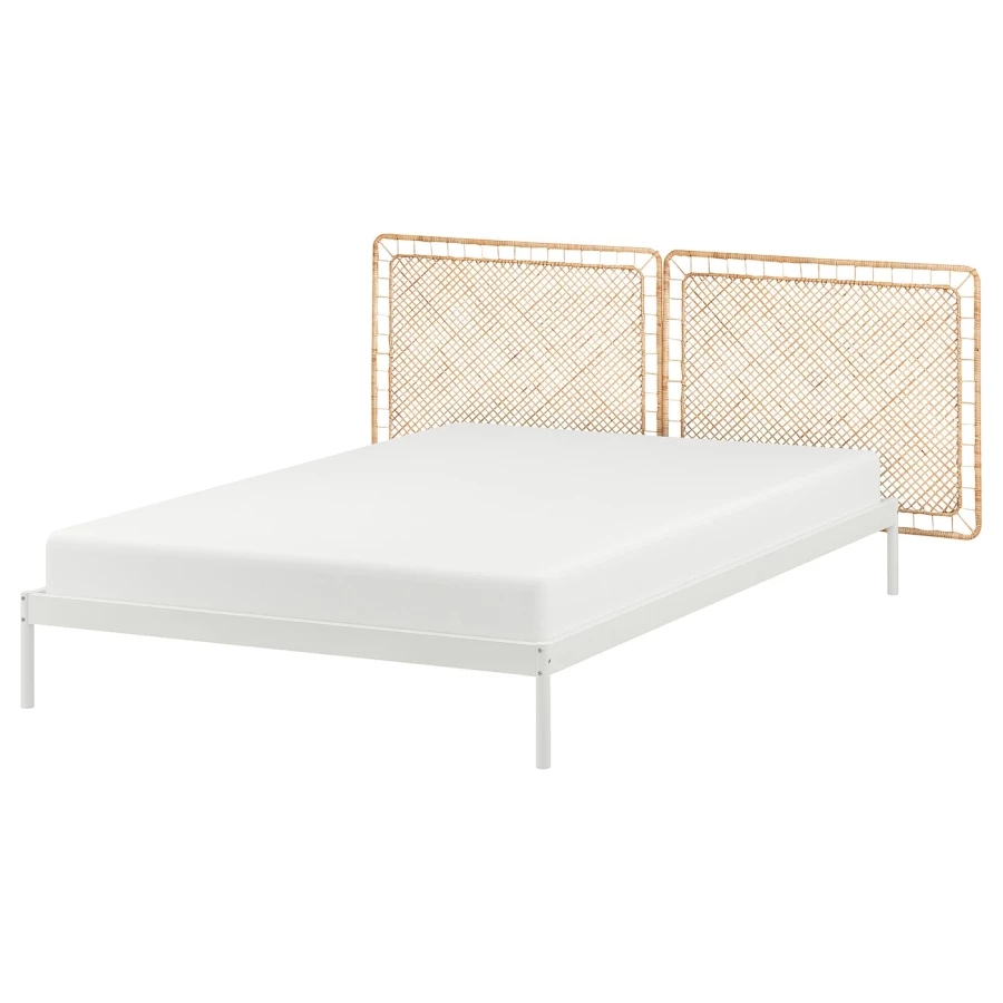 Каркас кровати/2 изголовья - IKEA VEVELSTAD, 200х140 см, белый, ВЕВЕЛСТАД ИКЕА (изображение №1)