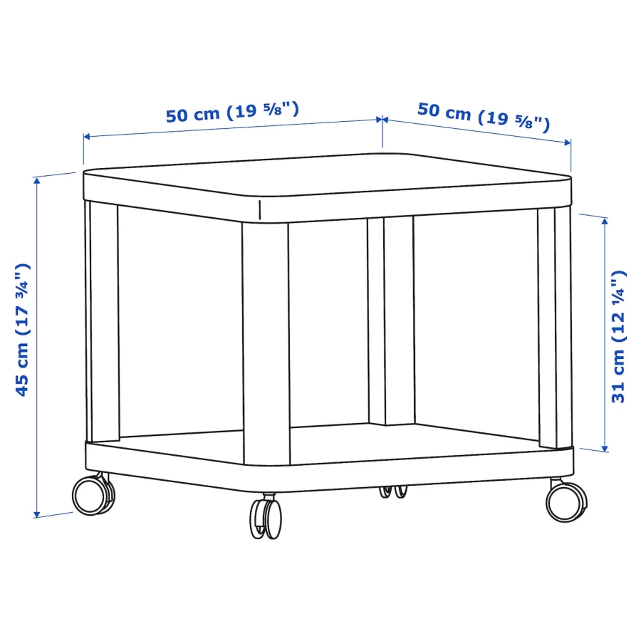 Столик придиванный - IKEA TINGBY/ТИНГБИ ИКЕА, 45х50х50 см, серый (изображение №6)