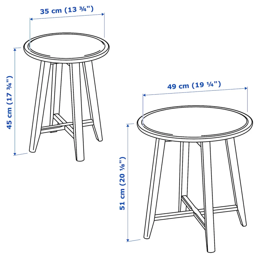 Столик придиванный - IKEA KRAGSTA, 35х45/49х51 см, белый, КРАГСТА ИКЕА (изображение №5)