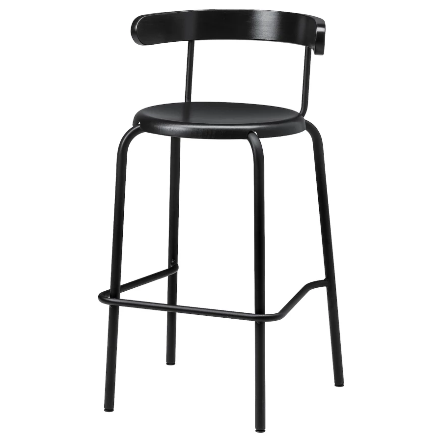 Барный стул - YNGVAR IKEA/ ИНГВАР ИКЕА, 99х53х51 см, черный (изображение №1)