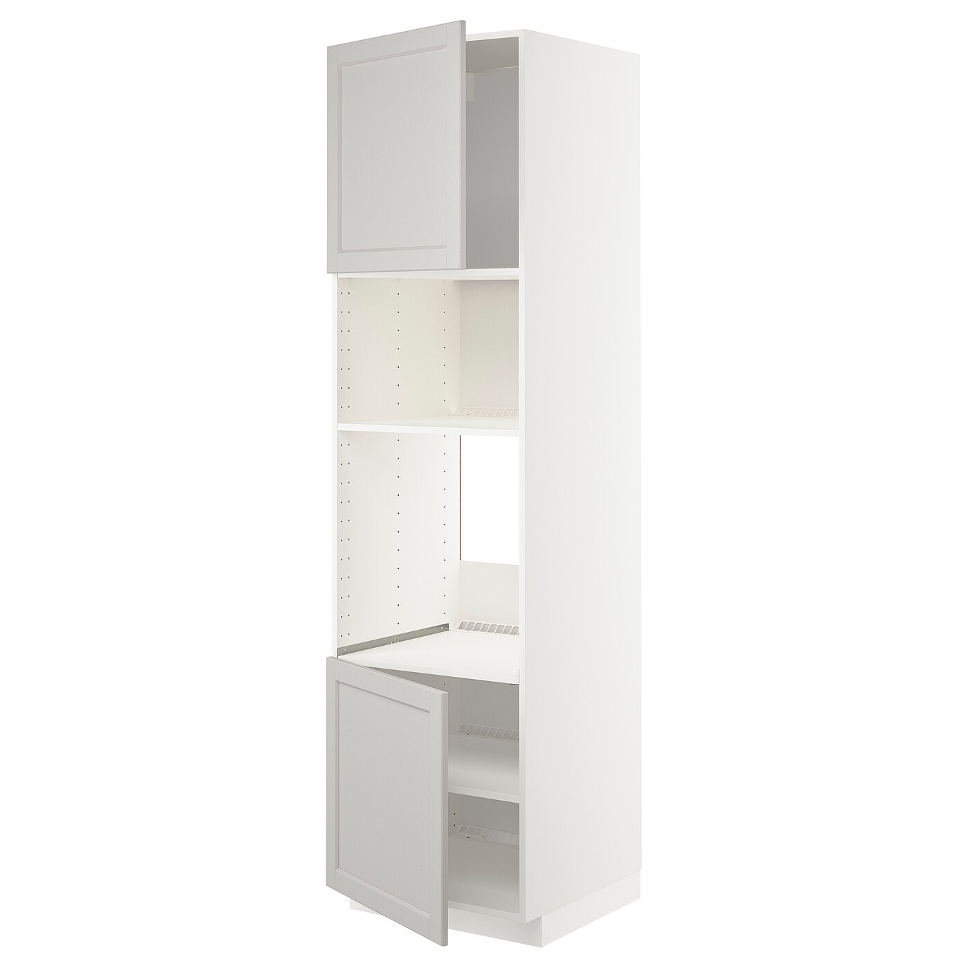 Кухонный шкаф-пенал - IKEA METOD/МЕТОД ИКЕА, 220х60х60 см, белый/серый