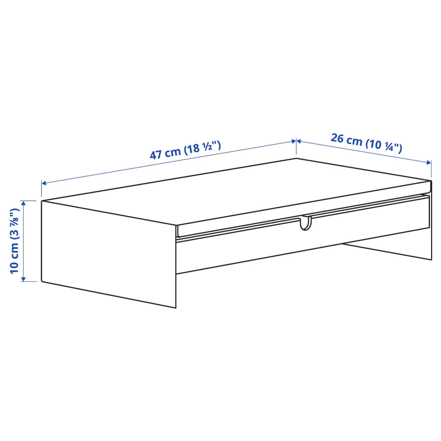 Подставка для монитора - ELLOVEN IKEA/ ЭЛЛОВЕН ИКЕА, 47x26x10 см, белый/бежевый (изображение №7)