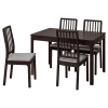 Стол и 4 стула - IKEA EKEDALEN /ЭКЕДАЛЕН ИКЕА, 120/180х80 см, темно-коричневый/серый