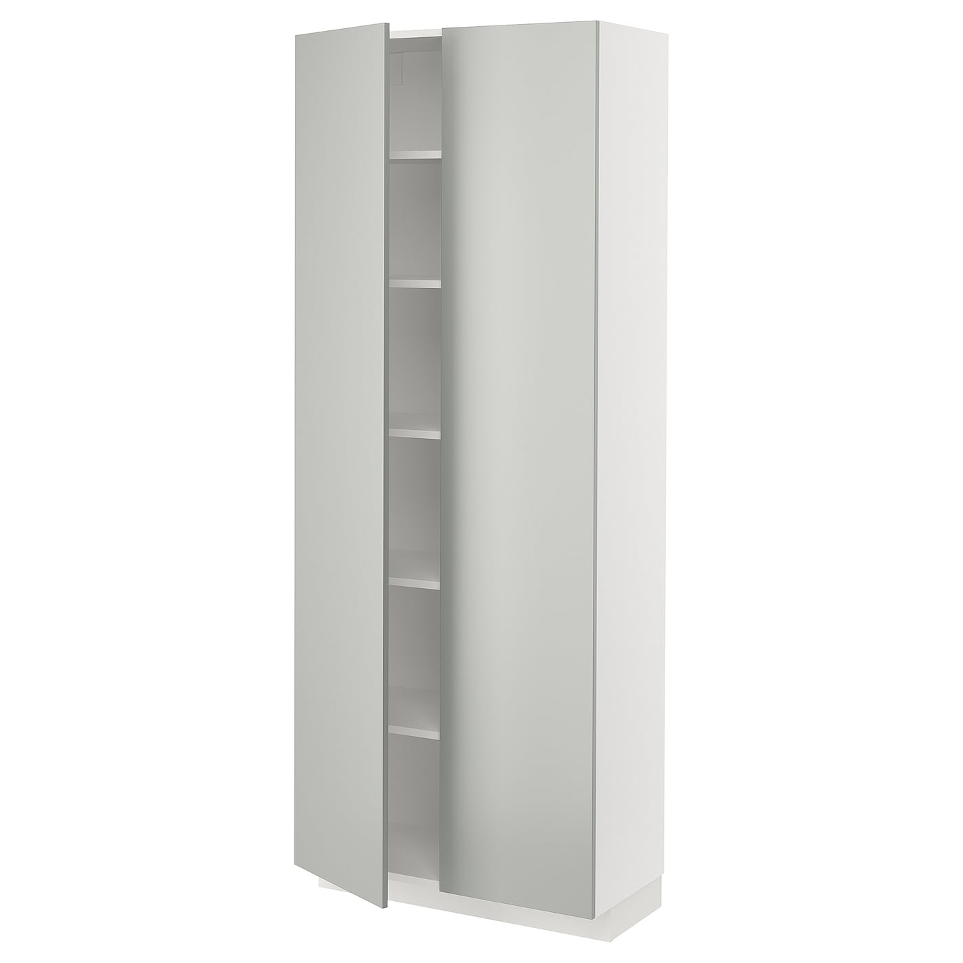 Высокий шкаф с полками - IKEA METOD/МЕТОД ИКЕА, 200х37х80 см, белый/серый