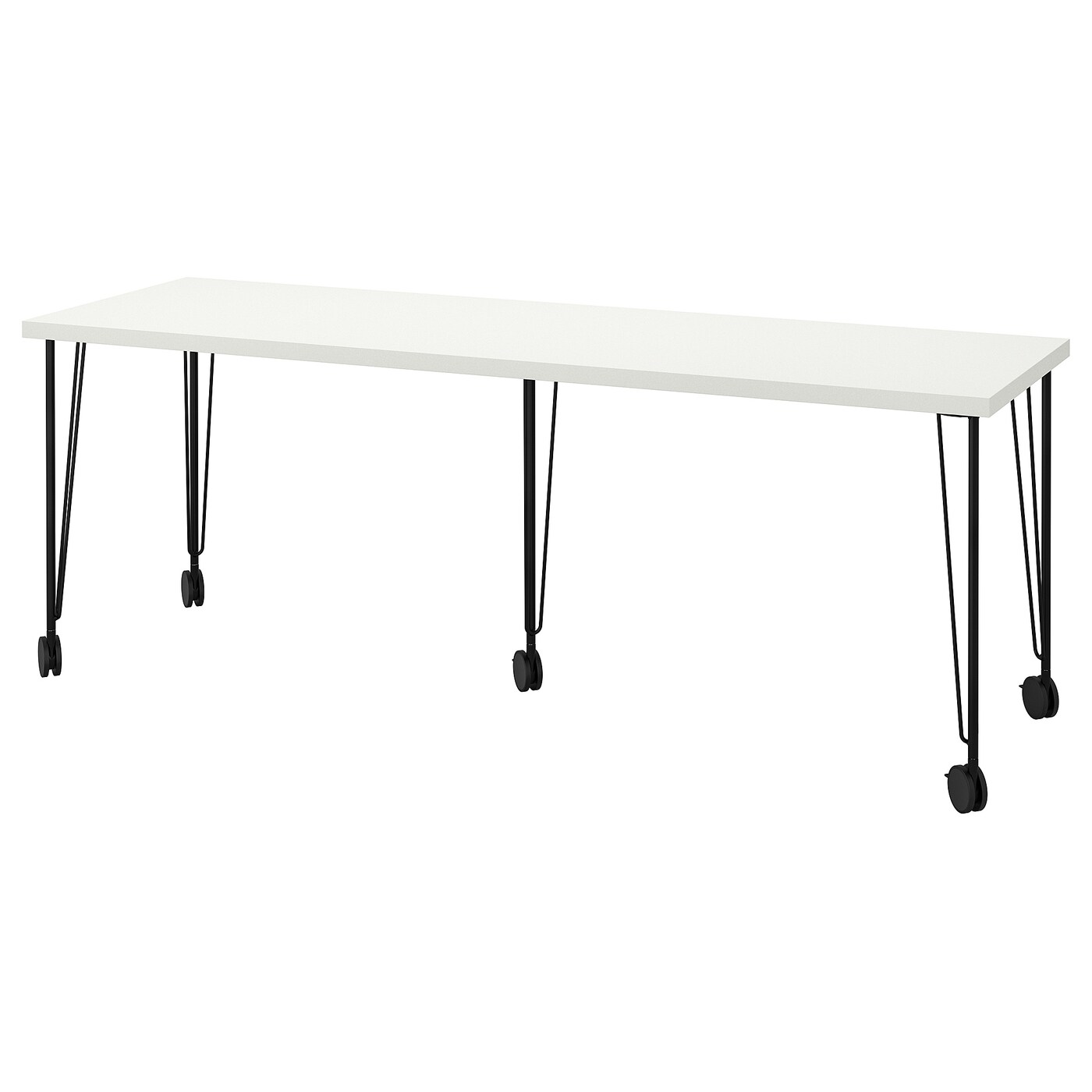 Письменный стол - IKEA LAGKAPTEN/KRILLE, 200х60 см, белый/черный, ЛАГКАПТЕН/КРИЛЛЕ ИКЕА