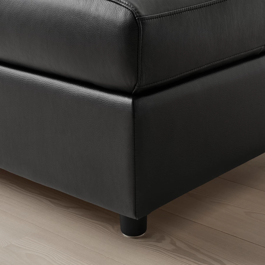 5-местный угловой диван с шезлонгом - IKEA VIMLE/GRANN/BOMSTAD, черный, кожа, 330/249х164/98х83 см, ВИМЛЕ/ГРАНН/БУМСТАД ИКЕА (изображение №5)