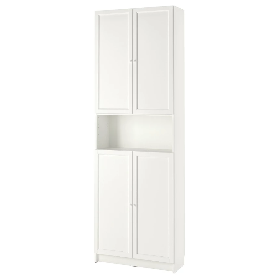 Открытый книжный шкаф - BILLY IKEA/БИЛЛИ ИКЕА, 30х80х237 см, белый (изображение №1)