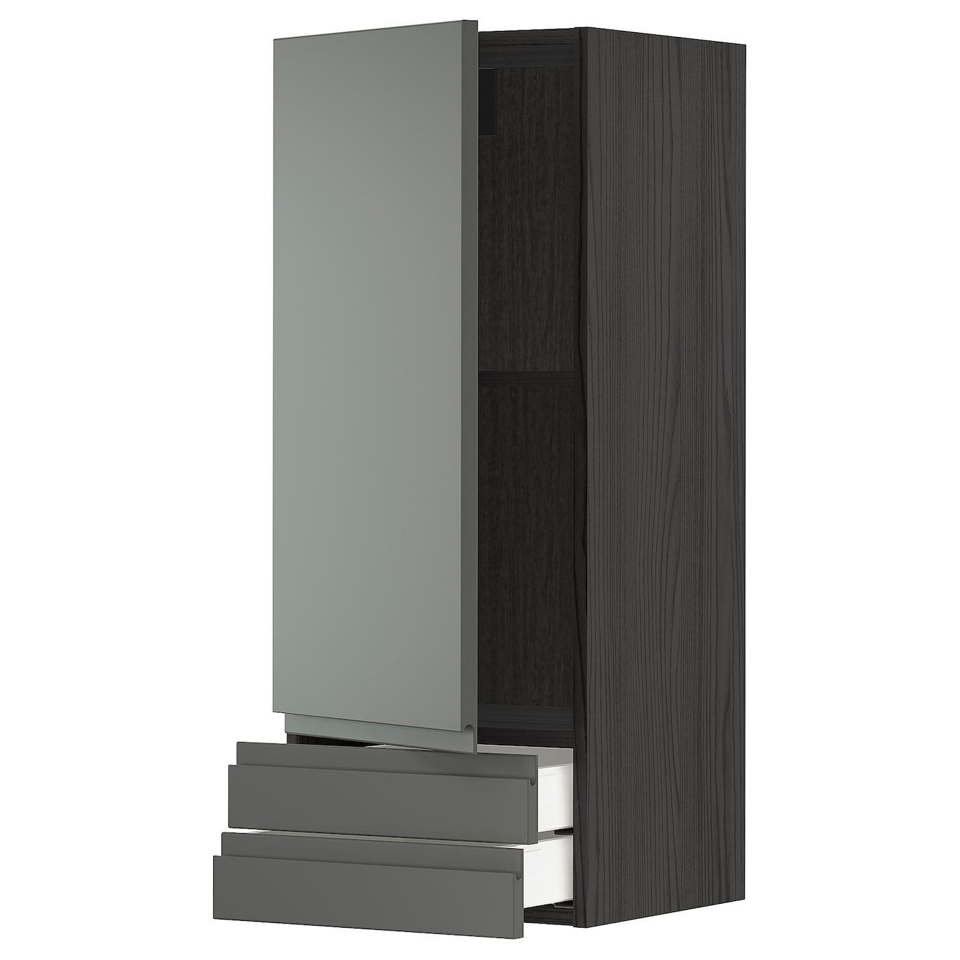 Навесной шкаф с полкой - METOD/MAXIMERA  IKEA/ МЕТОД /МАКСИМЕРА ИКЕА, 100х40 см, черный/темно-серый