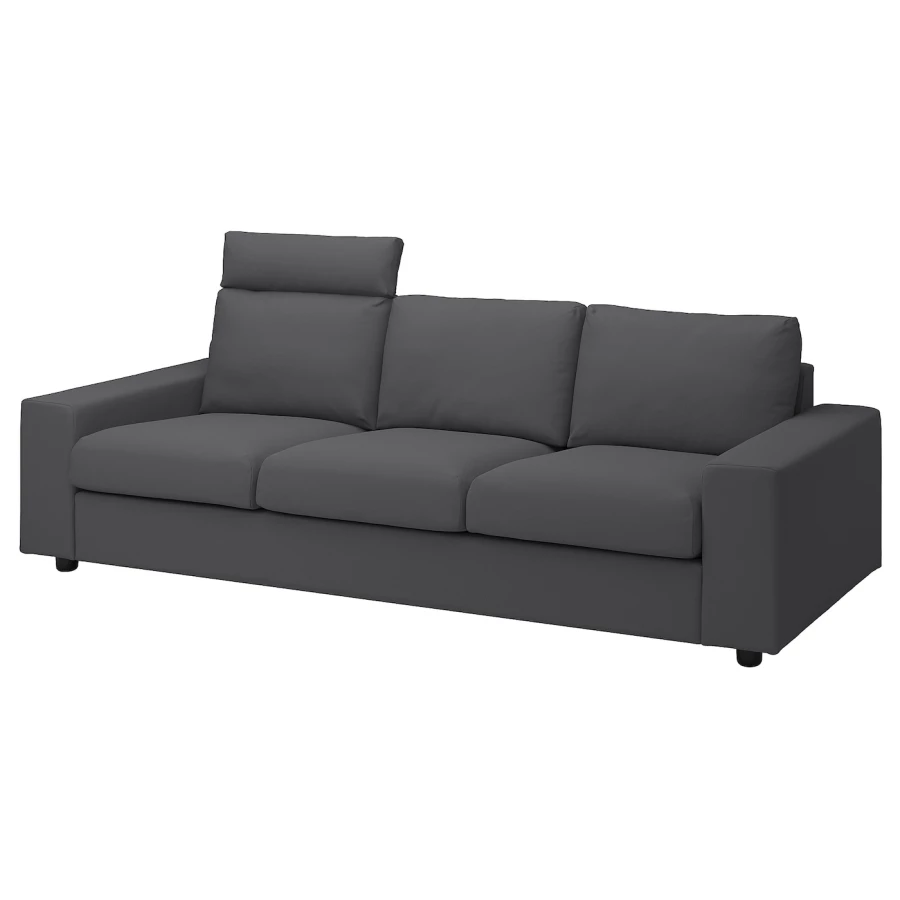 Чехол на 3-местный диван  - IKEA  VIMLE/ВИМЛЕ ИКЕА, 255х103 см,серый (изображение №1)