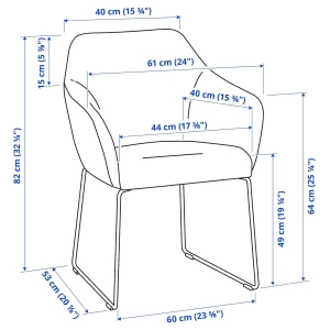 Стул - TOSSBERG IKEA/ТОССБЕРГ ИКЕА, 82х60х56 см, белый