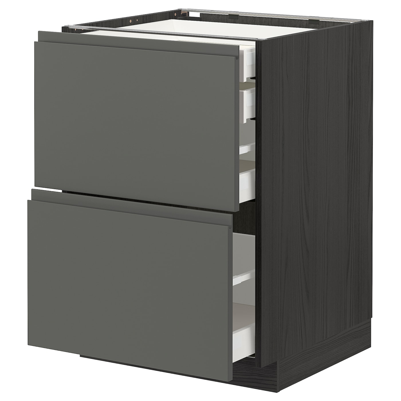 Напольный кухонный шкаф  - IKEA METOD MAXIMERA, 88x62,1x60см, черный/серый, МЕТОД МАКСИМЕРА ИКЕА