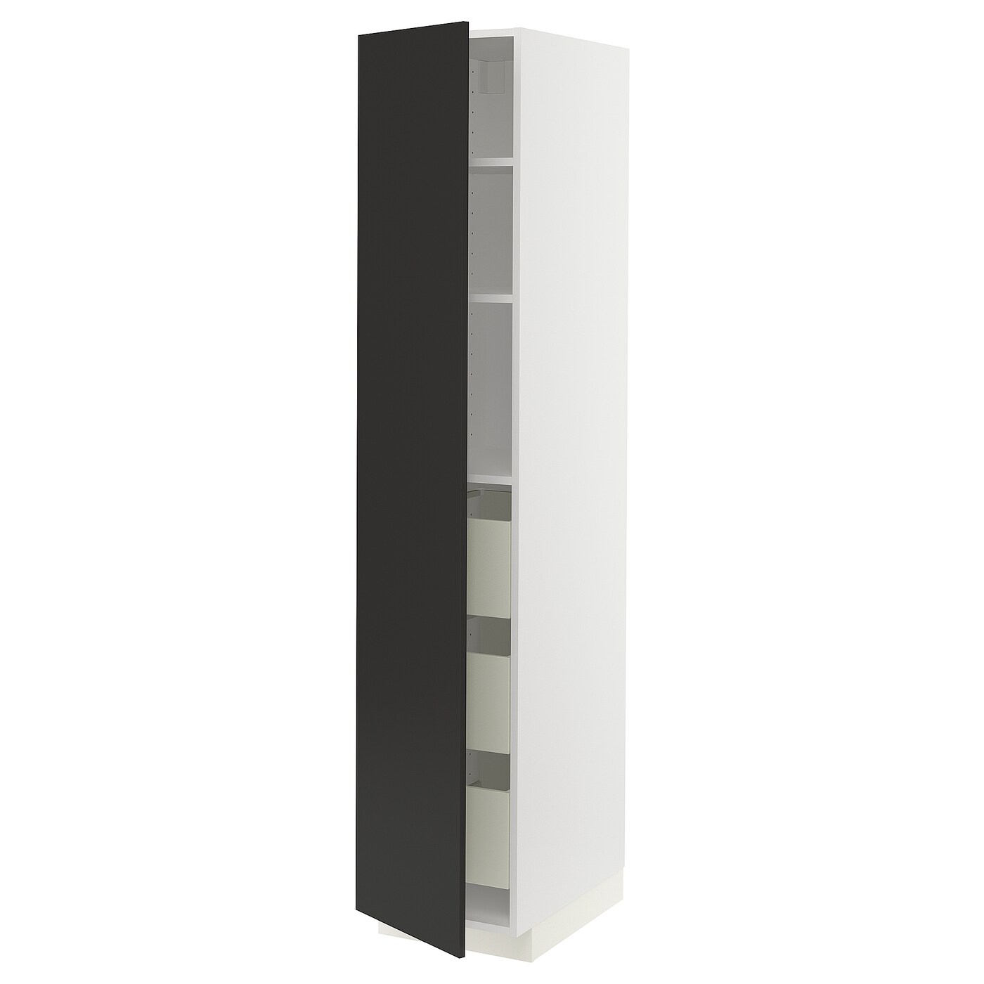 Высокий шкаф - IKEA METOD/MAXIMERA/МЕТОД/МАКСИМЕРА ИКЕА, 200х60х40 см, белый/черный