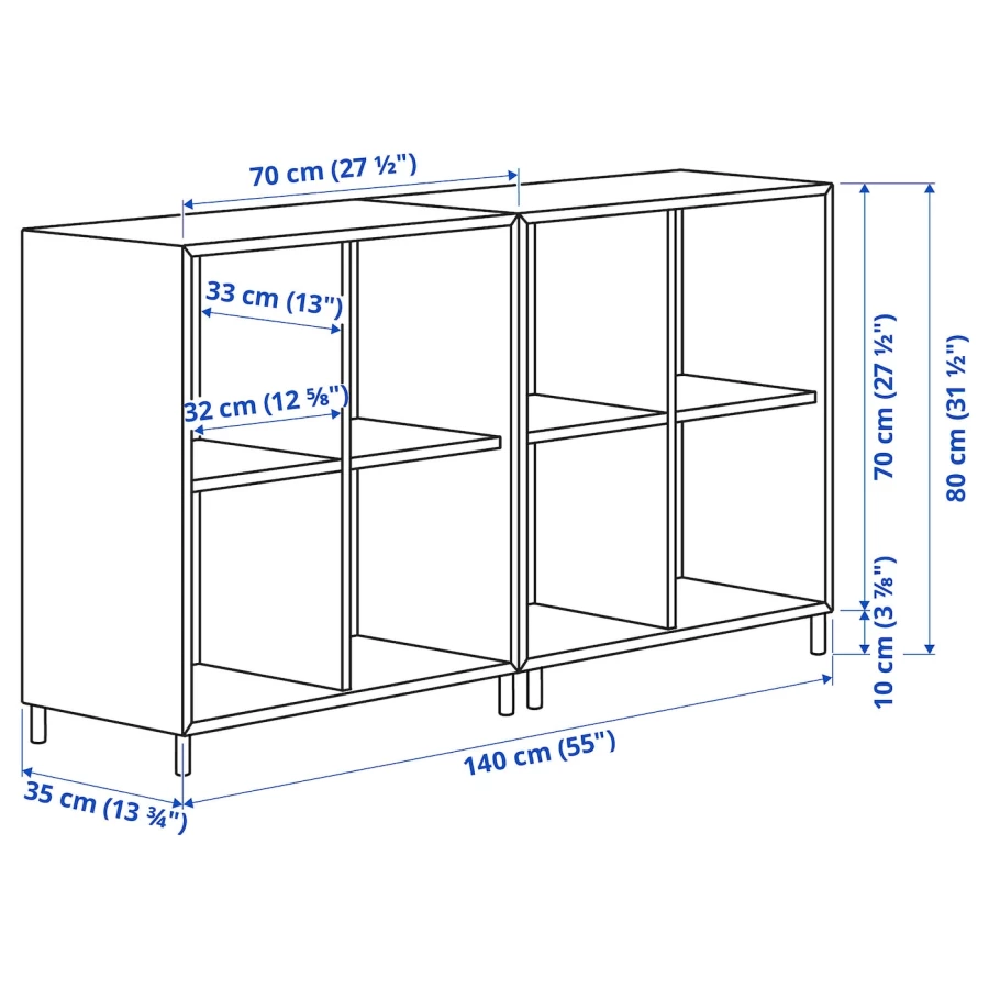 Комбинация для хранения - EKET IKEA/ЭКЕТ ИКЕА, 140x35x80 ,серый (изображение №5)