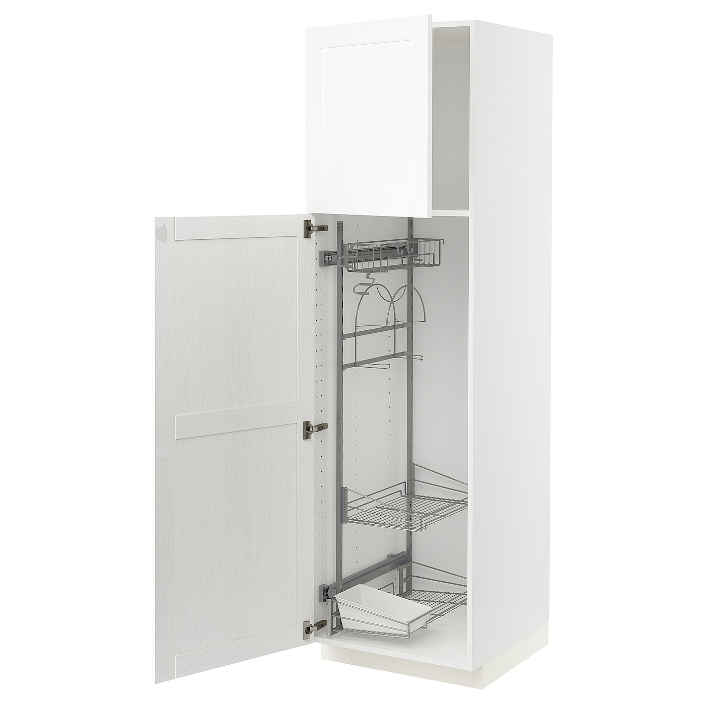 Высокий шкаф/бытовой - IKEA METOD/МЕТОД ИКЕА, 200х60х60 см, белый