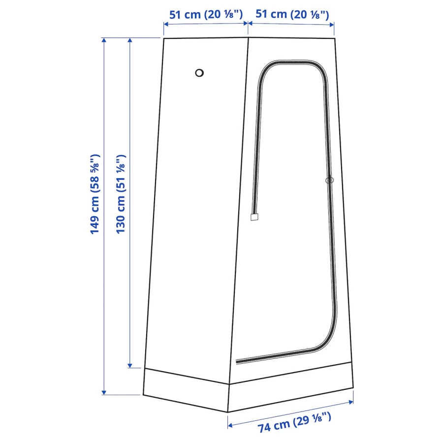 Гардероб - VUKU IKEA/ ВУКУ ИКЕА,  149х74 см, белый/серый (изображение №6)