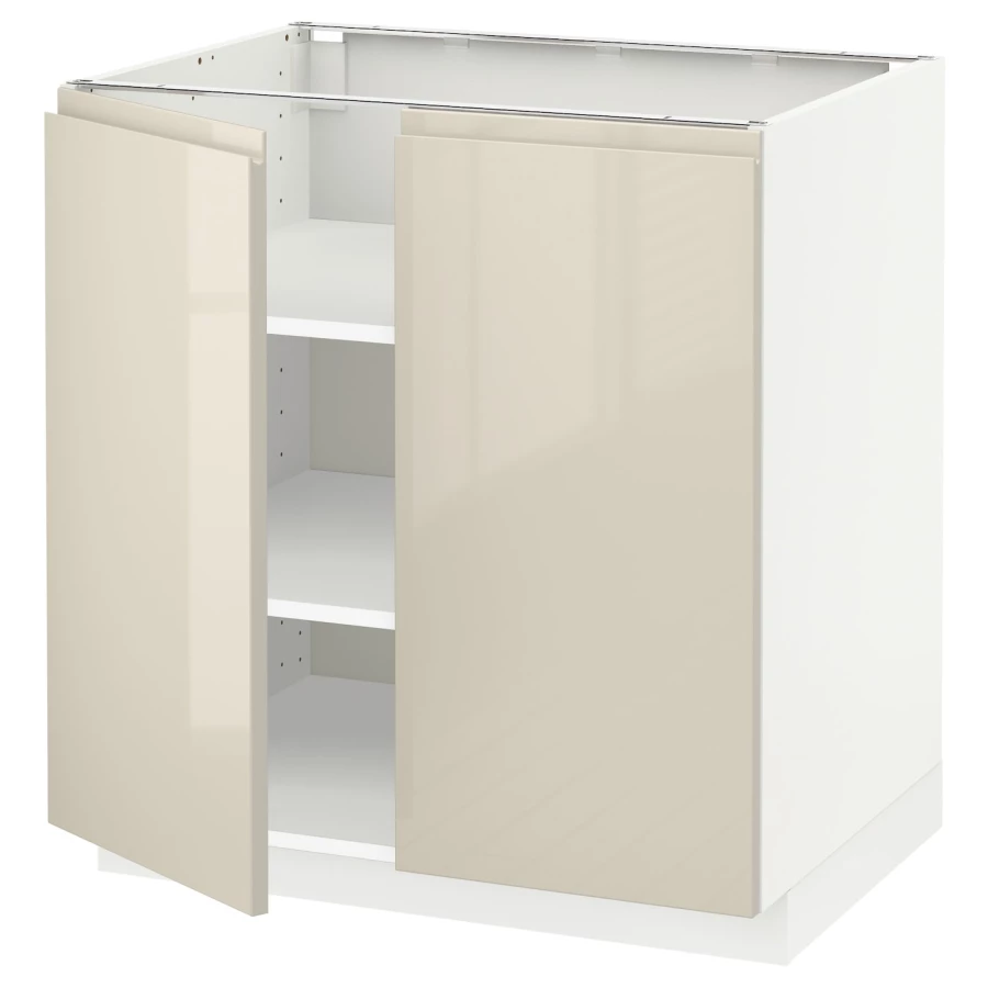 Напольный шкаф - IKEA METOD, 88x62x80см, белый/бежевый, МЕТОД ИКЕА (изображение №1)