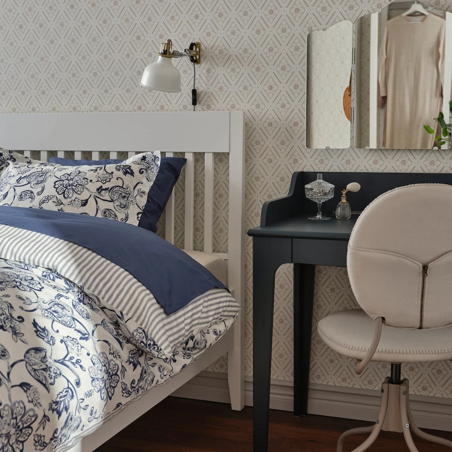 Каркас кровати - IKEA IDANÄS/IDANAS/LINDBÅDEN/LINDBADEN, 200х140 см, белый, ИДАНЭС/ЛИНДБАДЕН ИКЕА (изображение №3)