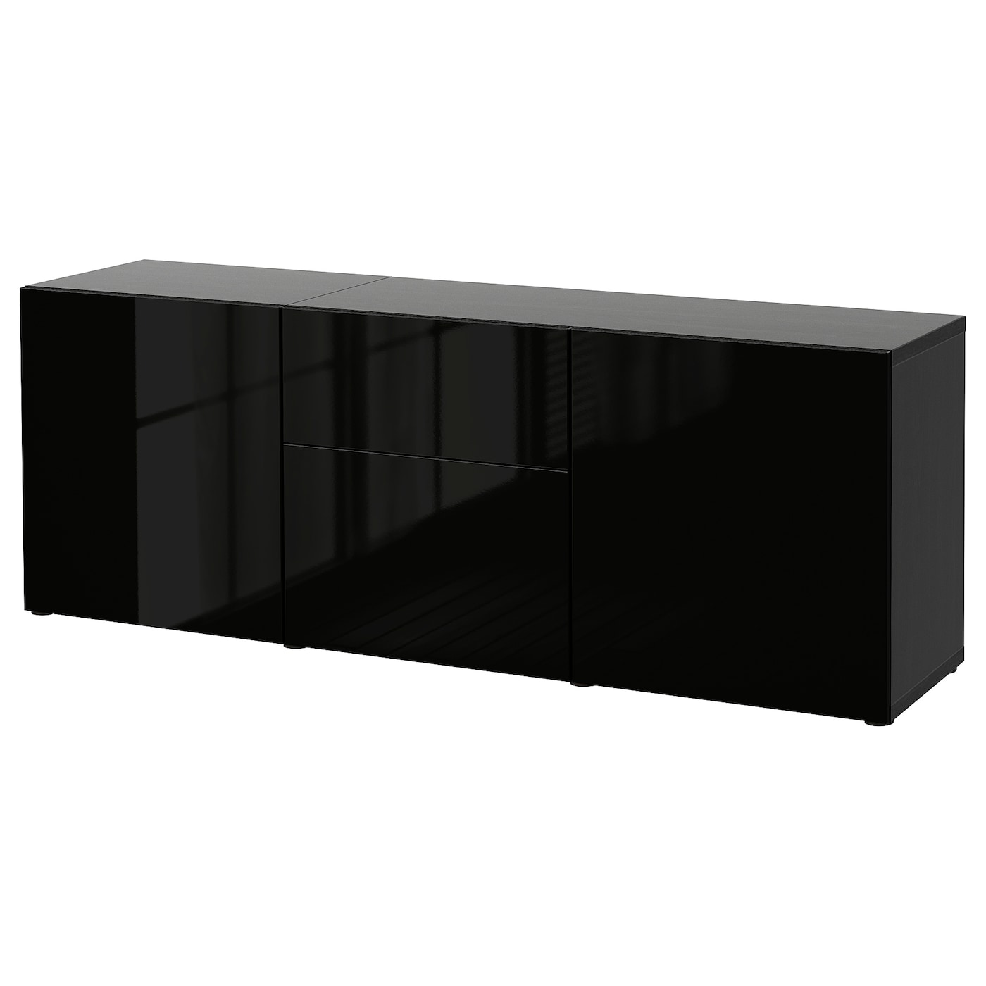 Комбинация для хранения - BESTÅ/ BESTА IKEA/ БЕСТА/БЕСТО ИКЕА, 180х65  см, черный