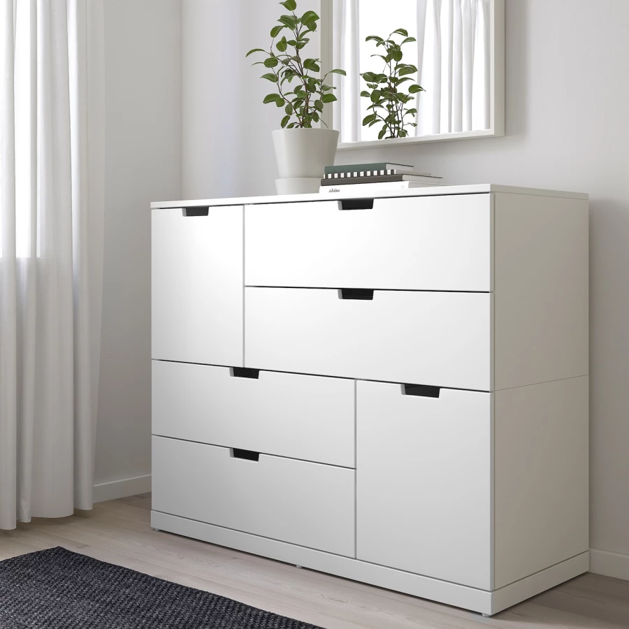Комод - IKEA NORDLI/НОРДЛИ ИКЕА, 47х99х120 см, белый (изображение №3)