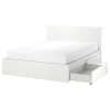 Каркас кровати с 4 ящиками для хранения - IKEA MALM/LUROY/LURÖY, 160х200 см, белый МАЛЬМ/ЛУРОЙ ИКЕА