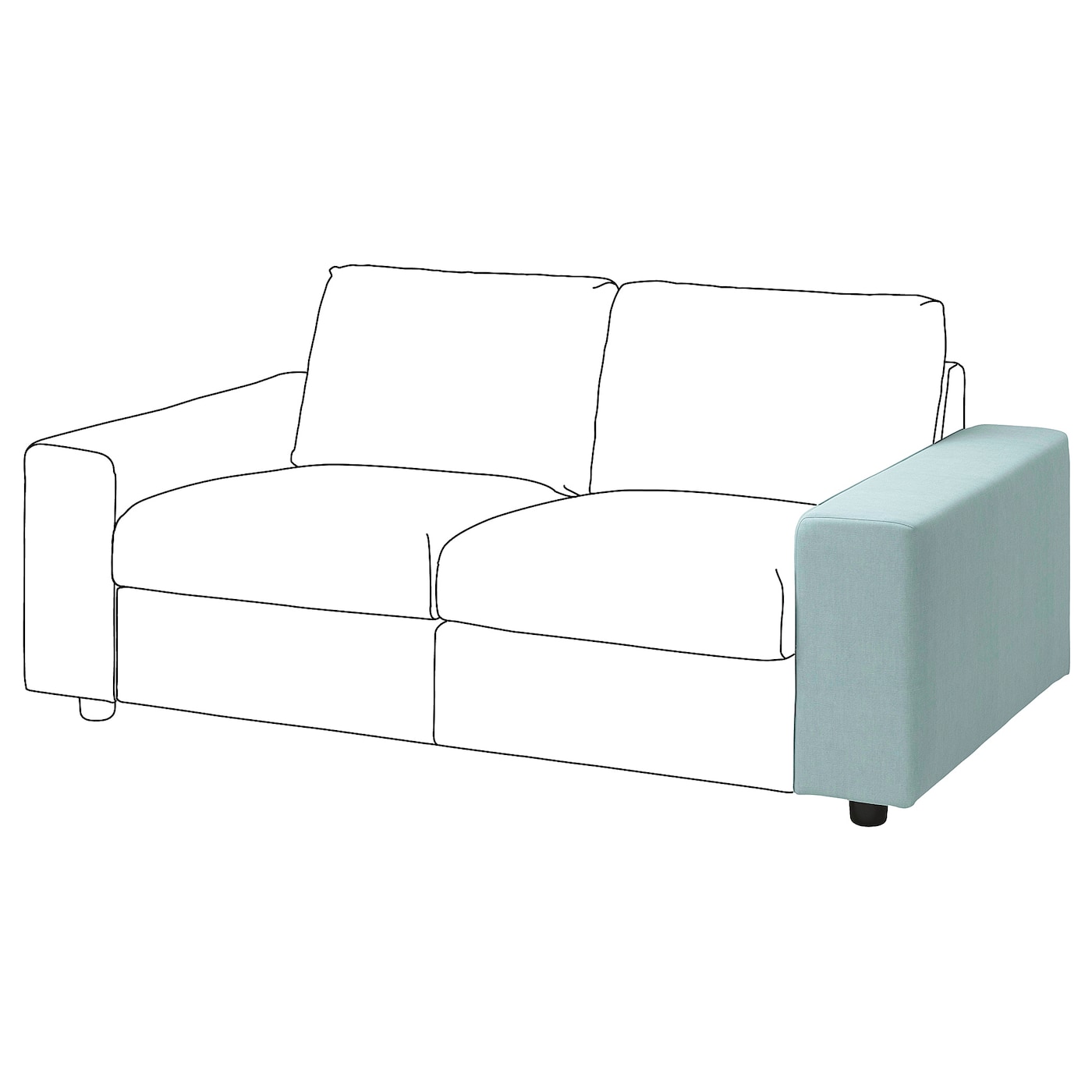 Подлокотник для дивана - IKEA VIMLE/ВИМЛЕ ИКЕА, 93х48х22 см, голубой