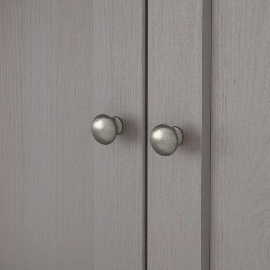 Шкаф со стеклянными дверцами- HAVSTA IKEA/ ХАВСТА ИКЕА, 81x212x47 см, серый (изображение №7)