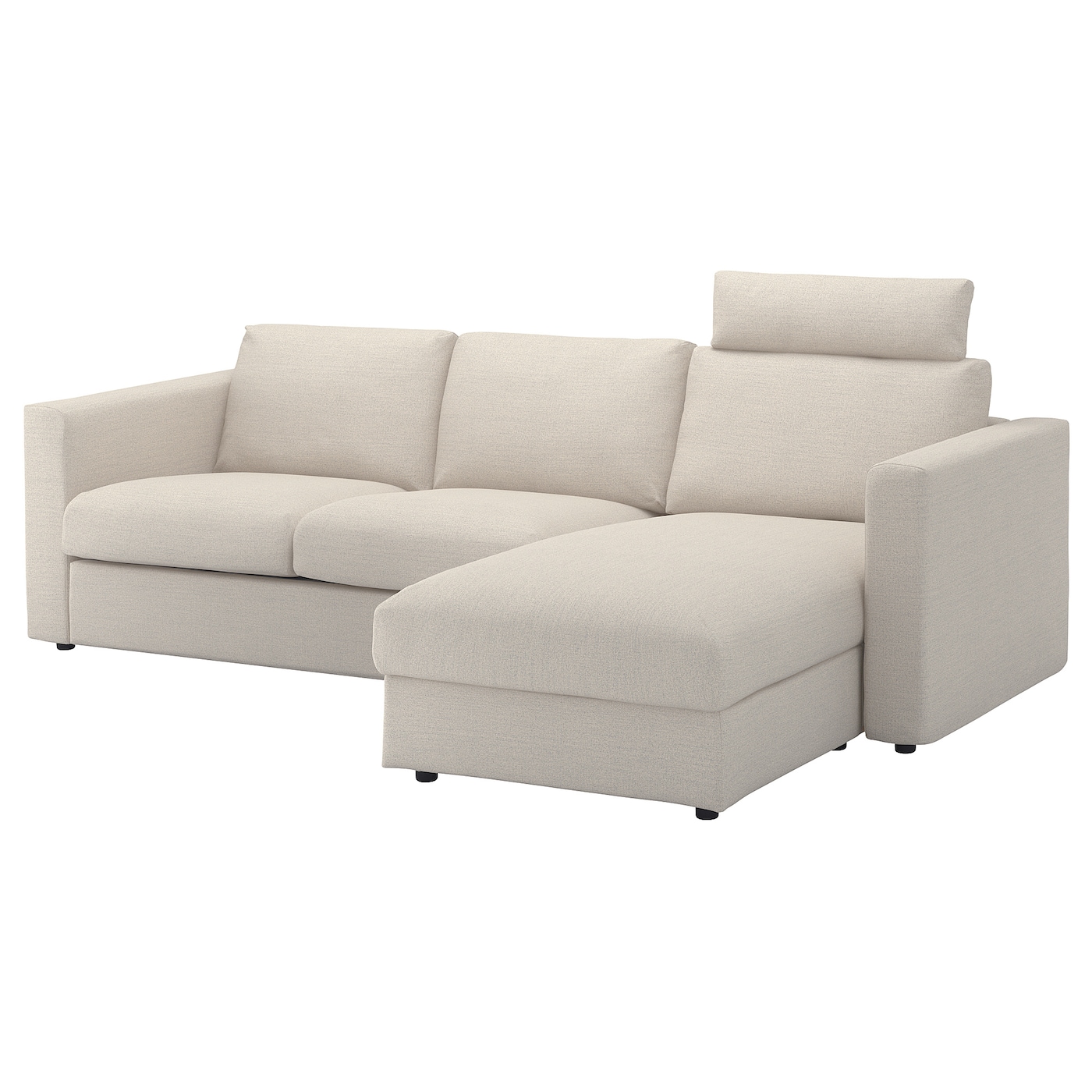 Чехол на 3-местный диван с шезлонгом - IKEA  VIMLE/ВИМЛЕ ИКЕА, 252х103 см, бежевый