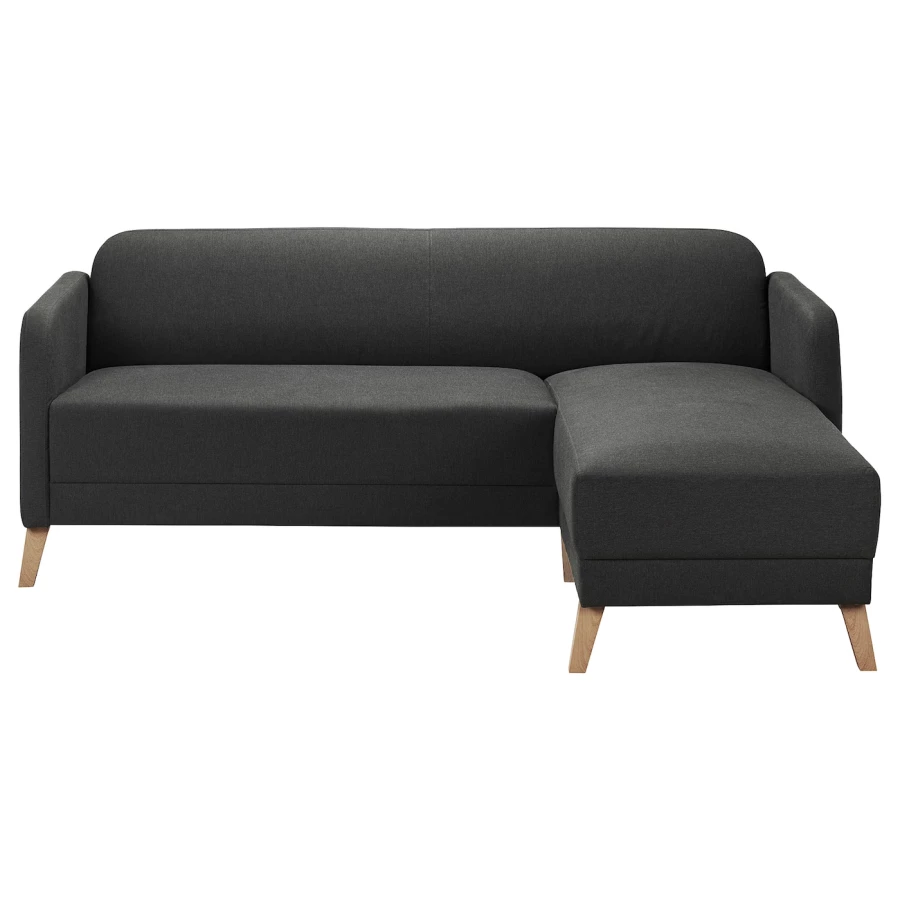 2-местный диван и козетка - IKEA LINANÄS/LINANAS, 76x80,5x197см, черный, ЛИНАНЭС ИКЕА (изображение №2)