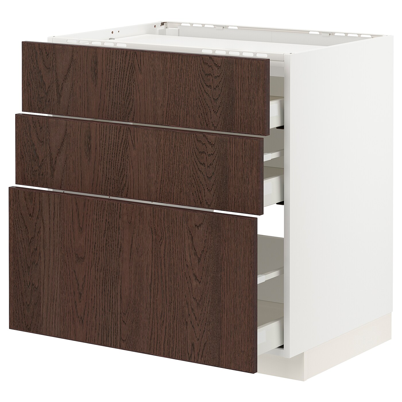 Напольный кухонный шкаф  - IKEA METOD MAXIMERA, 88x61,6x80см, белый/коричневый, МЕТОД МАКСИМЕРА ИКЕА