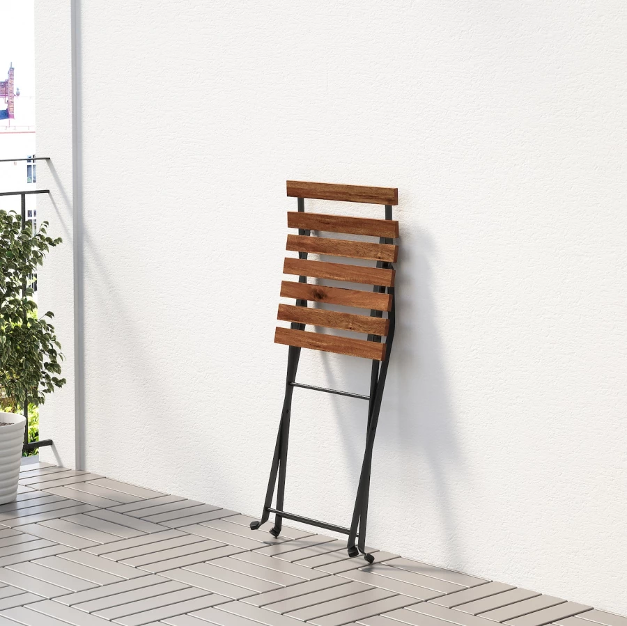 Складной комплект из стула и стола - IKEA TÄRNÖ/TARNO/ ТЭРНО  ИКЕА, 102х96х6 см  , коричневый/черный (изображение №2)
