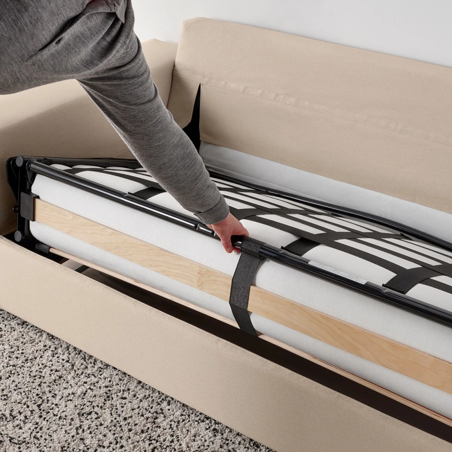 2-местный диван с широкими подлокотниками/Халларп средний серый - IKEA VIMLE, 98x204см, бежевый, ВИМЛЕ ИКЕА (изображение №6)