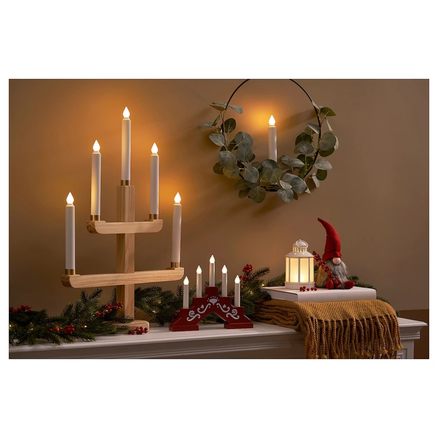 Канделябр декоративный - IKEA STRÅLA/STRALA, 58х38 см, сосна, СТРОЛА ИКЕА (изображение №5)