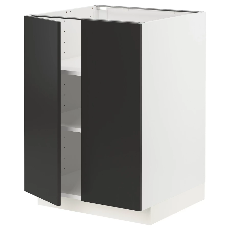 Напольный шкаф - IKEA METOD, 88x62x60см, белый/черный, МЕТОД ИКЕА (изображение №1)