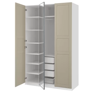 Гардеробная комбинация - IKEA PAX/TYSSEDAL/KAMMARTORP/ ПАКС/ТИССЕДАЛЬ ИКЕА, 236x150x60 см ,белый/бежевый