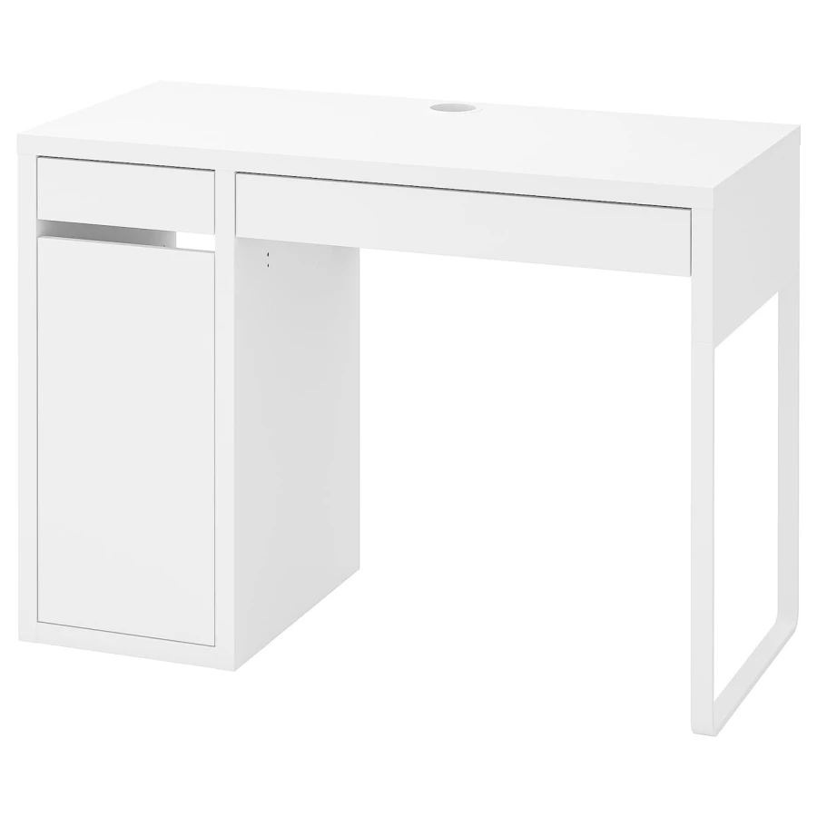 Письменный стол с ящиком - IKEA MICKE, 105x50 см,  белый, МИККЕ ИКЕА (изображение №1)