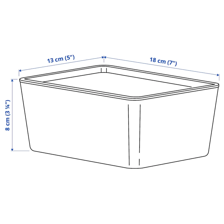 Коробка с крышкой - KUGGIS IKEA/ КУГГИС ИКЕА, 18х13х8  см, белый (изображение №5)