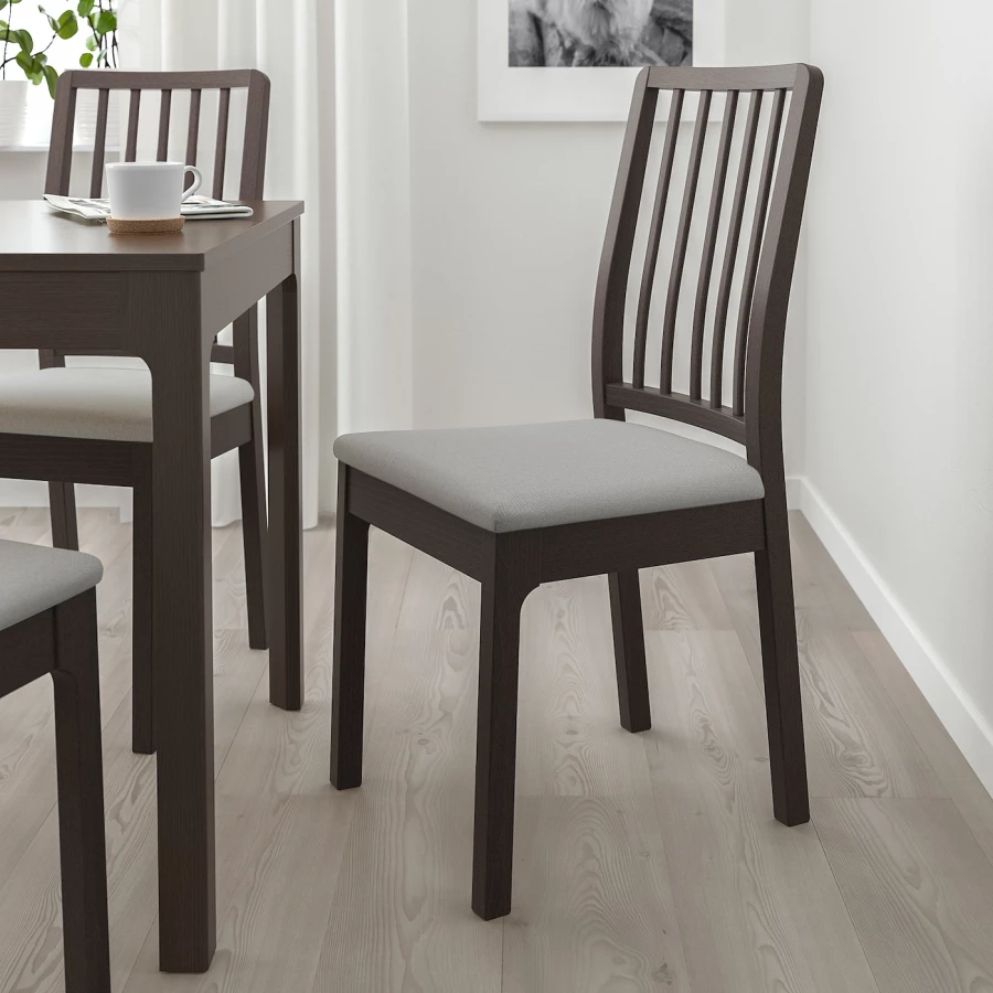 Стол и 2 стула - EKEDALEN / EKEDALEN IKEA/ ЭКЕДАЛЕН ИКЕА, 120х80  см, коричневый (изображение №5)