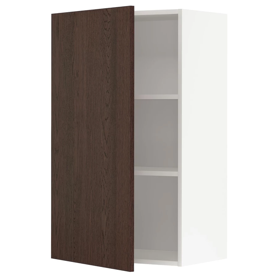 Навесной шкаф с полкой - METOD IKEA/ МЕТОД ИКЕА, 100х60 см, белый/коричневый (изображение №1)