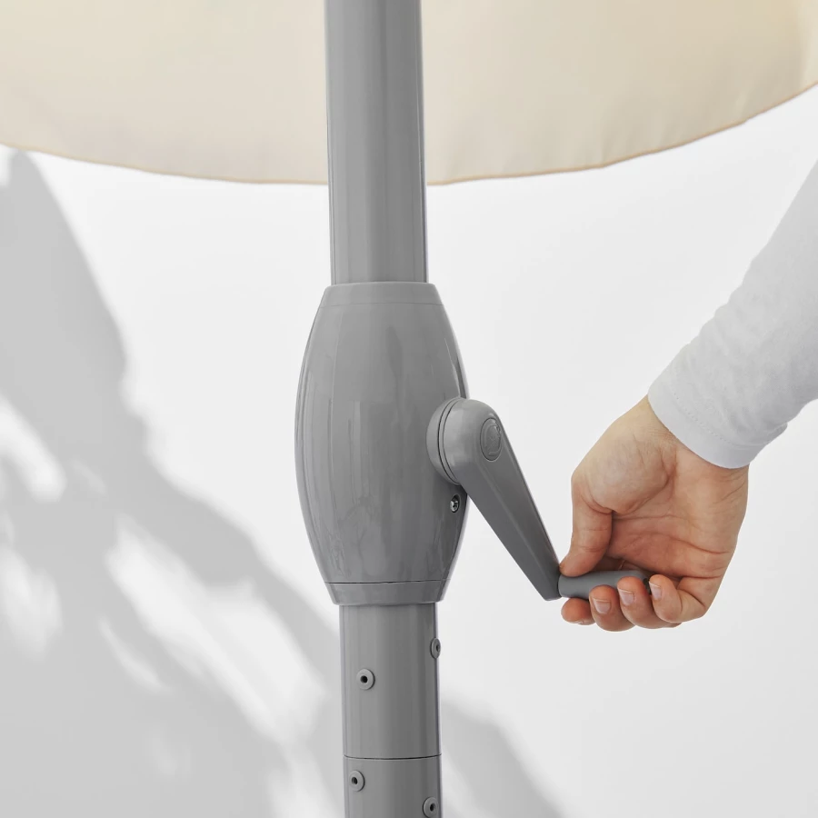 Зонт с основанием  - LJUSTERÖ /LJUSTERО IKEA/ ЛЬЮСТЕРЭ ИКЕА, 400 см, бежевый (изображение №3)