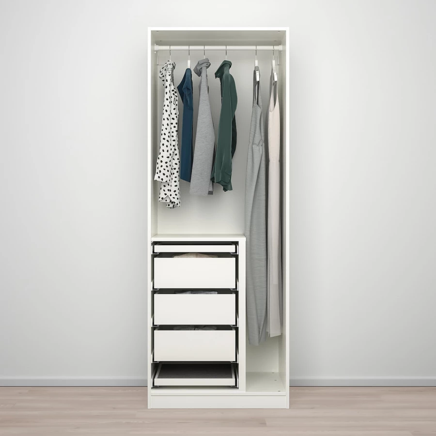 Шкаф с зеркалом - IKEA PAX/FORSAND/ÅHEIM/AHEIM/ПАКС/ФОРСАНД/ОХЕЙМ ИКЕА, 60х75х201,2 см, белый (изображение №2)