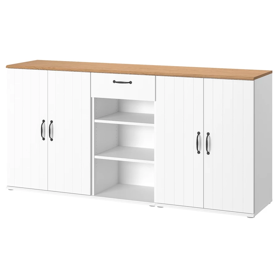 Шкаф - SKRUVBY  IKEA/ СКРУВБИ ИКЕА, 90х190 см, белый/под беленый дуб (изображение №1)