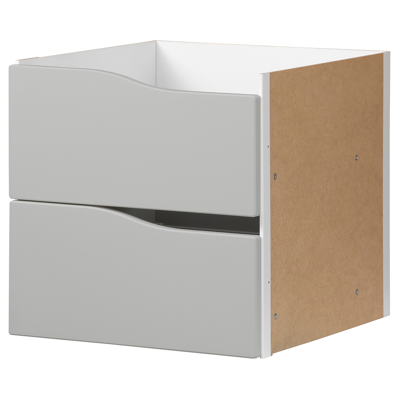 Вставка с 2 ящиками - KALLAX IKEA/КАЛЛАКС ИКЕА, 33х33 см, бежевый/серый