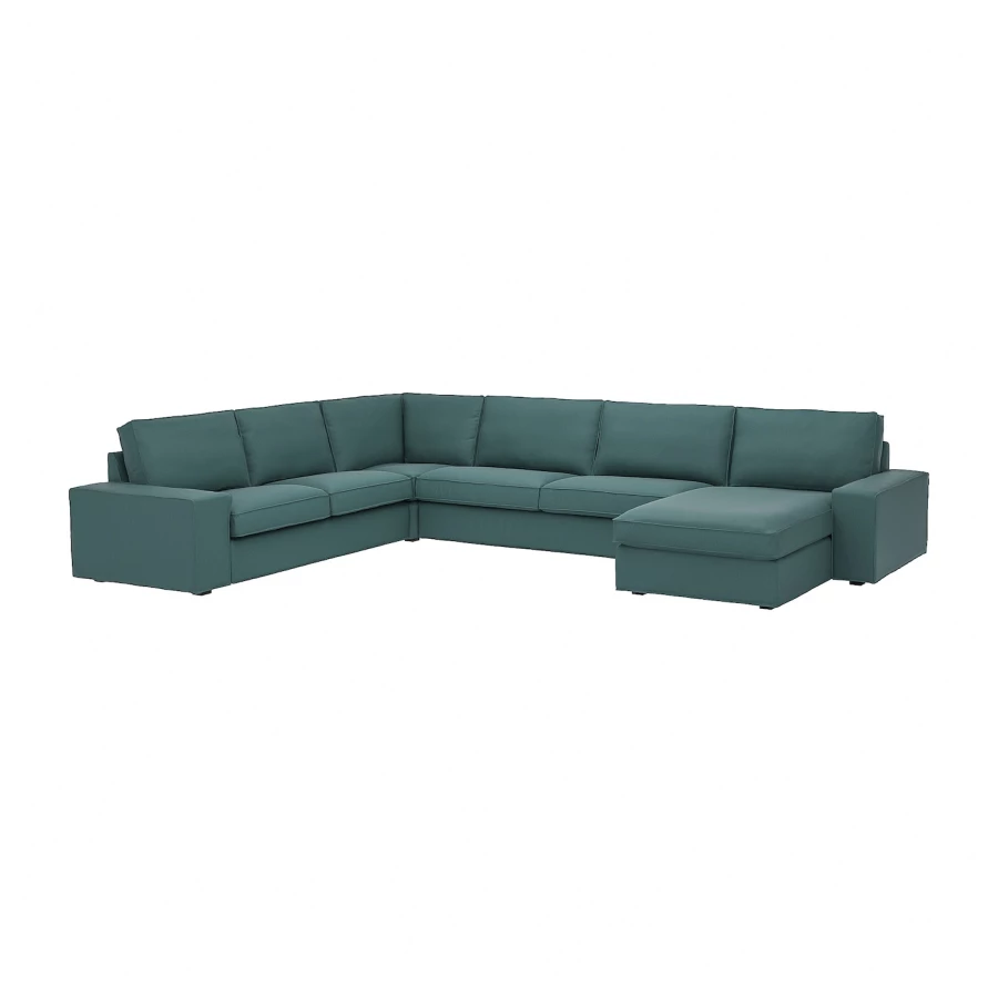 6-местный угловой диван и кушетка - IKEA KIVIK, 83x60x257/387см, зеленый, КИВИК ИКЕА (изображение №1)