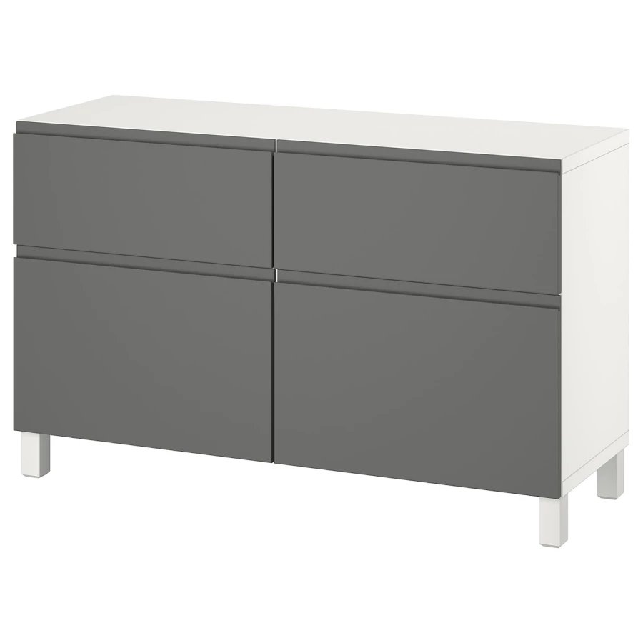 Комбинация для хранения - IKEA BESTÅ/BESTA/БЕСТА/БЕСТО ИКЕА, 120x42x74 см, серый, (изображение №1)