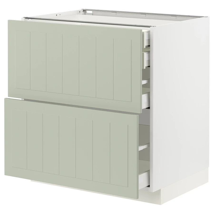 Напольный кухонный шкаф  - IKEA METOD MAXIMERA, 88x62x80см, белый/светло-зеленый, МЕТОД МАКСИМЕРА ИКЕА (изображение №1)