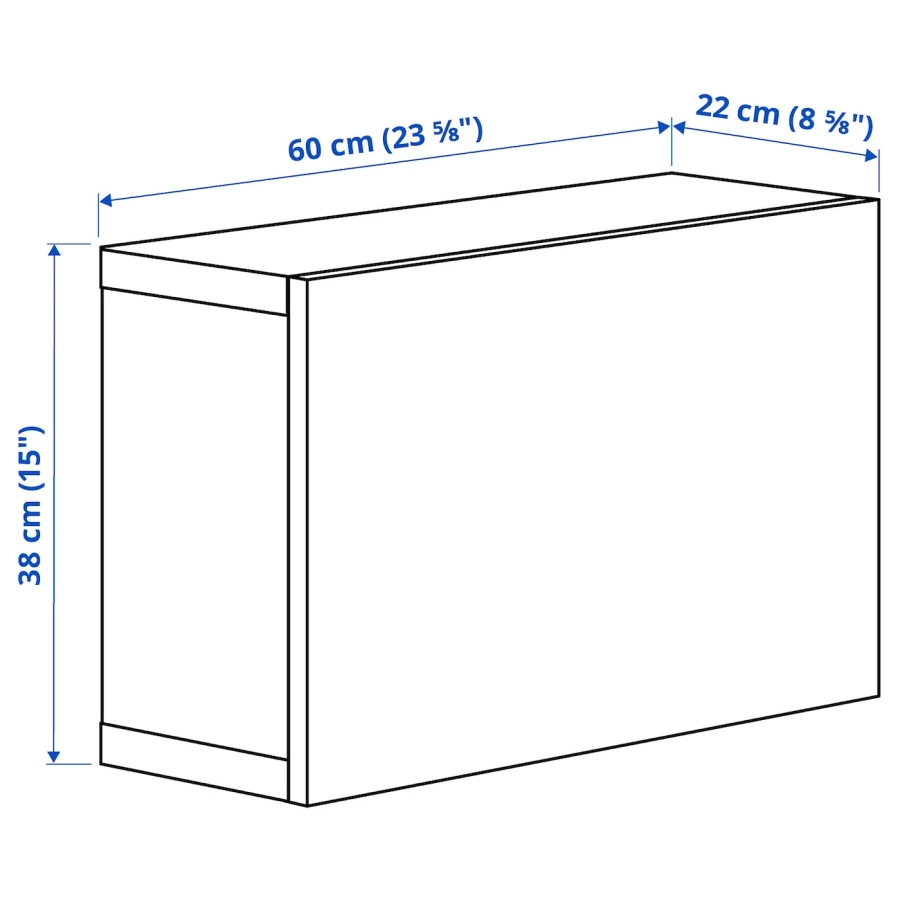 Навесной шкаф - IKEA BESTÅ/BESTA, 60x22x38 см, белый, БЕСТО ИКЕА (изображение №3)