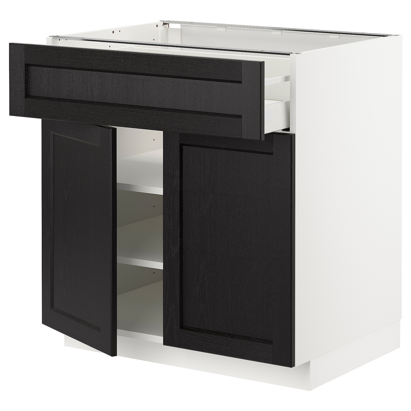 Напольный кухонный шкаф  - IKEA METOD MAXIMERA, 88x61,9x80см, белый/черный, МЕТОД МАКСИМЕРА ИКЕА