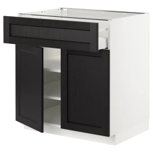 Напольный кухонный шкаф - IKEA METOD MAXIMERA, 88x61,9x80см, белый/черный, МЕТОД МАКСИМЕРА ИКЕА