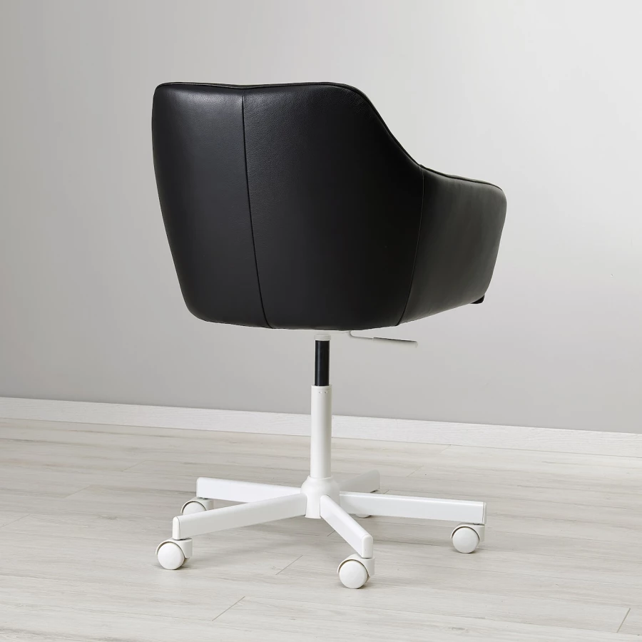 Вращающийся стул - IKEA TOSSBERG/MALSKÄR/MALSKAR/ТОССБЕРГ/МАЛЬШЭР ИКЕА, 67х57х67 см, черный/белый (изображение №5)